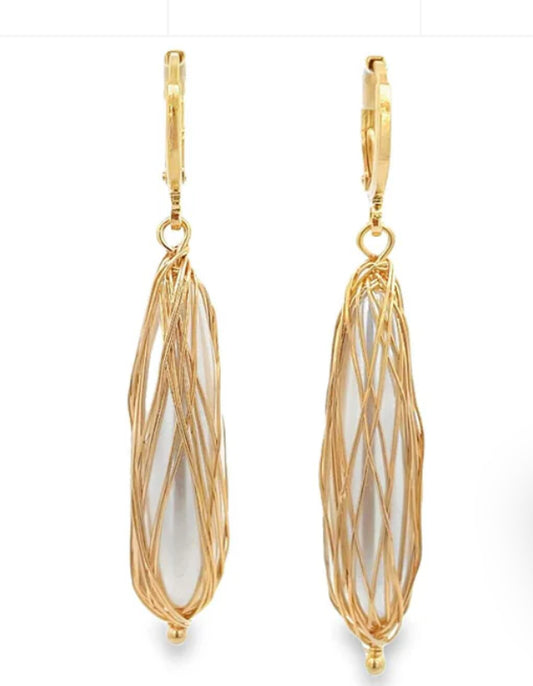 Celestial Cocoon Pearl Dangles