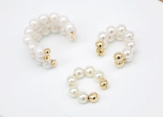 Moonlit Aura Pearl Ear Cuffs