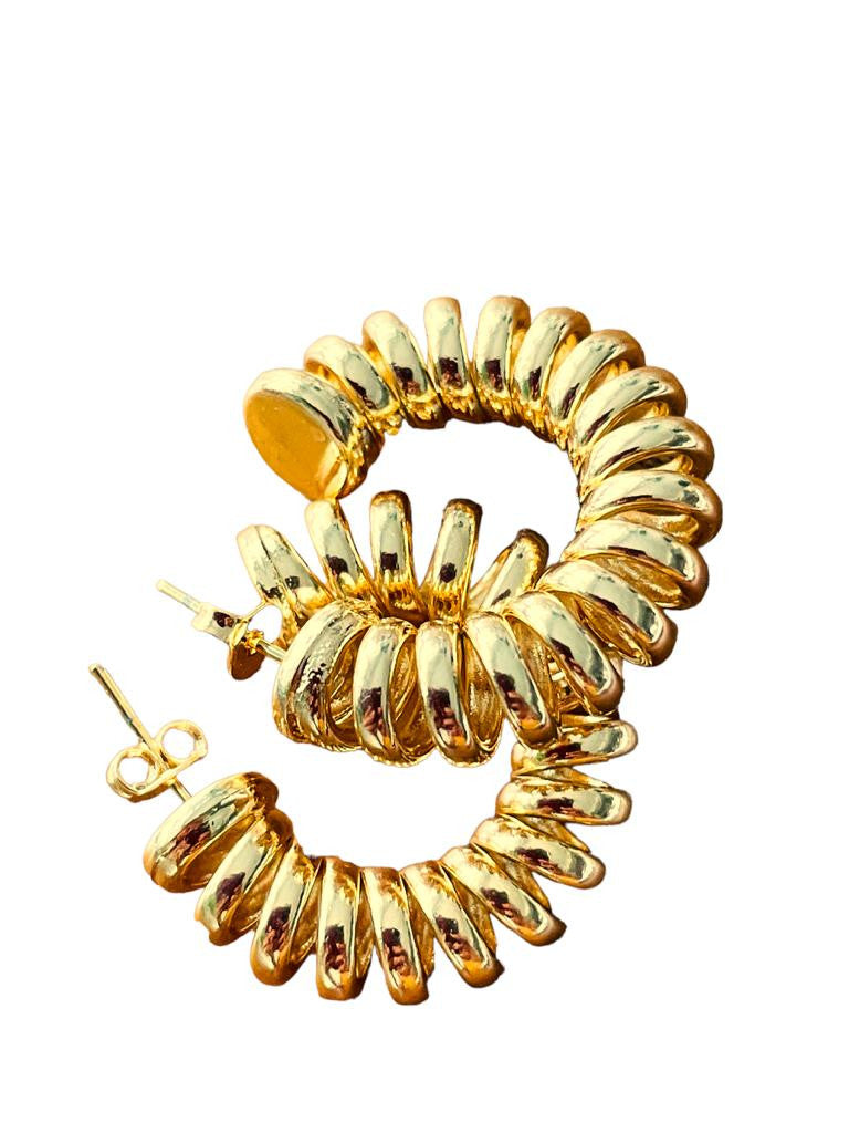 Golden Harmonics: Calling Hoops  Intention Setting 18K Gold Filled Earrings