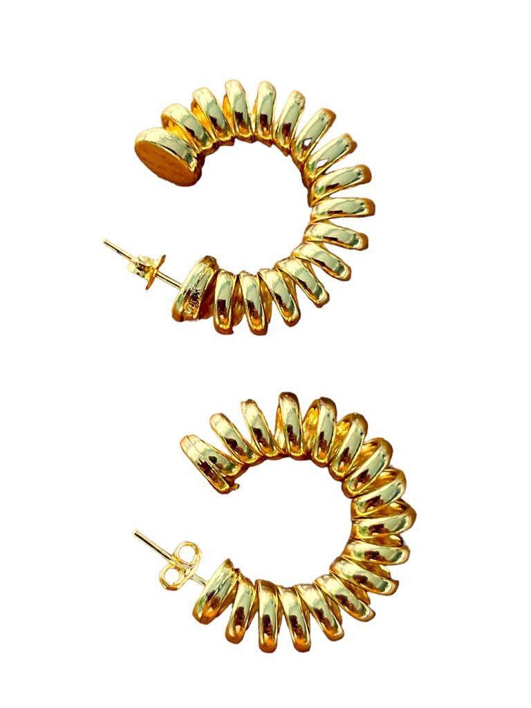 Golden Harmonics: Calling Hoops  Intention Setting 18K Gold Filled Earrings