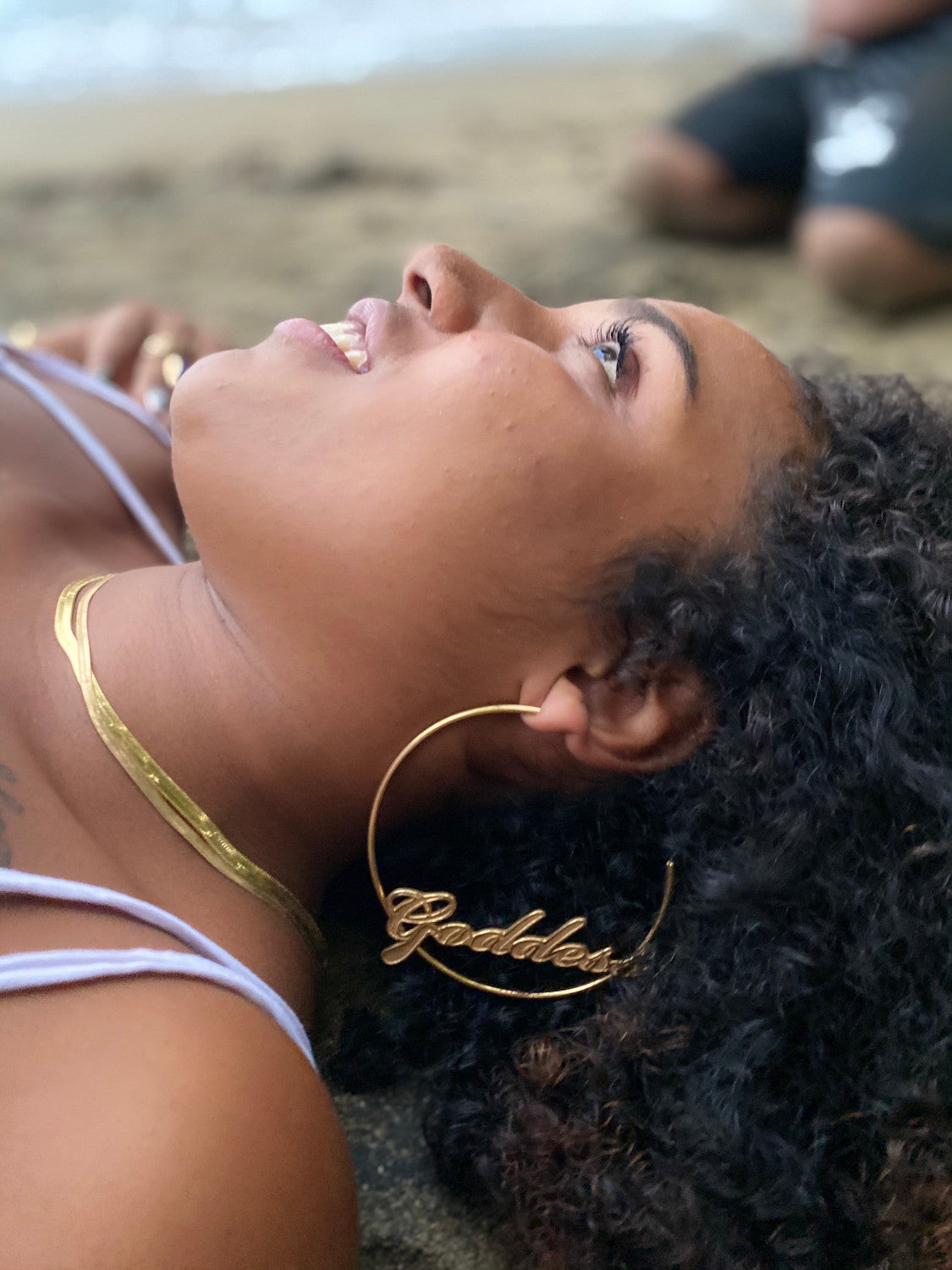Goddess Athena: Majestic Statement Word Hoop Earrings